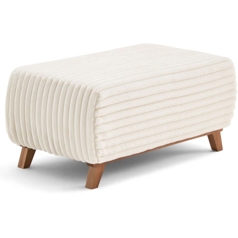 Bestmobilier - Cristal - bout de lit - en fausse fourrure côtelée - beige