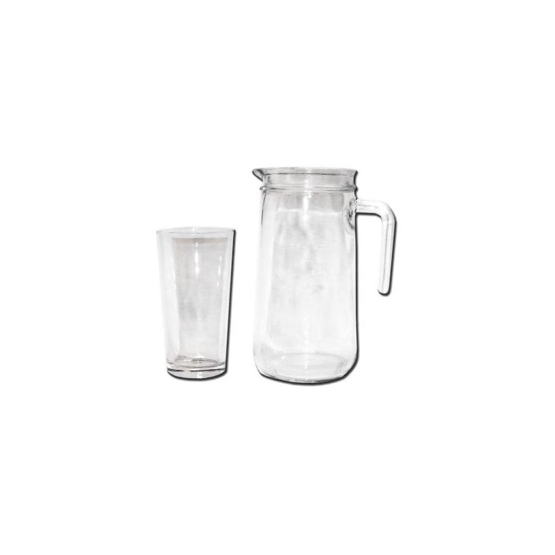 

cristal eco set 7 piezas wanda 6 vasos refresco+jarra d01951 - Mibricotienda