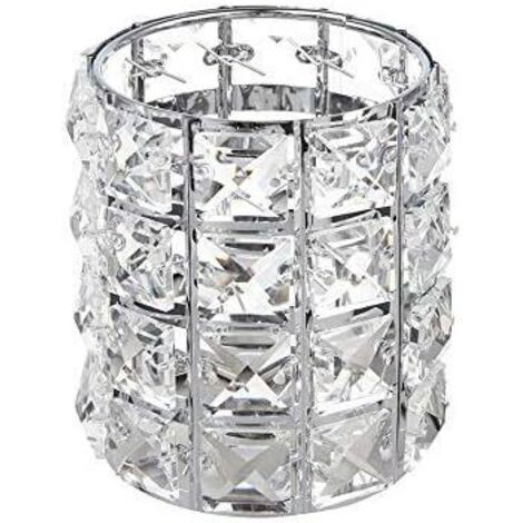 Cristal Maquillage Brosse Organisateur Titulaire De Stockage De Seau Crayon à Sourcils Stylo Tasse Outils Conteneur (Argent)-Fei Yu