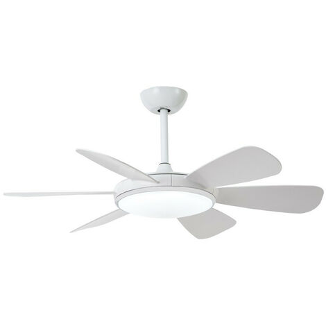 VENTILATORE DA SOFFITTO 4 PALE Ø 107 cm BIANCO CON RATTAN LUCE E COMANDO A  CORDICELLA