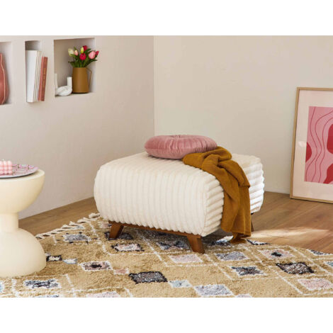Cristal - modulierbarer hocker - 65 cm - großer geripptem cord - beige