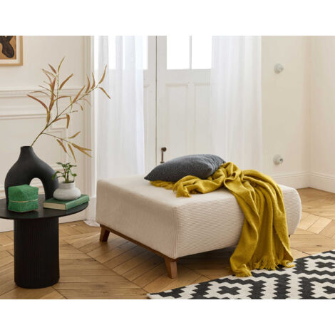 Cristal - modulierbarer hocker - 95 cm - aus cordsamt - beige