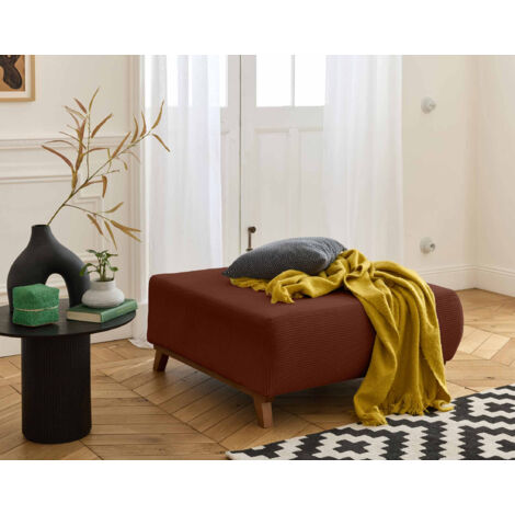 Cristal - modulierbarer hocker - 95 cm - aus cordsamt - terrakotta