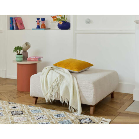 Cristal - modulierbarer hocker - 95 cm - aus strukturiertem samt - beige