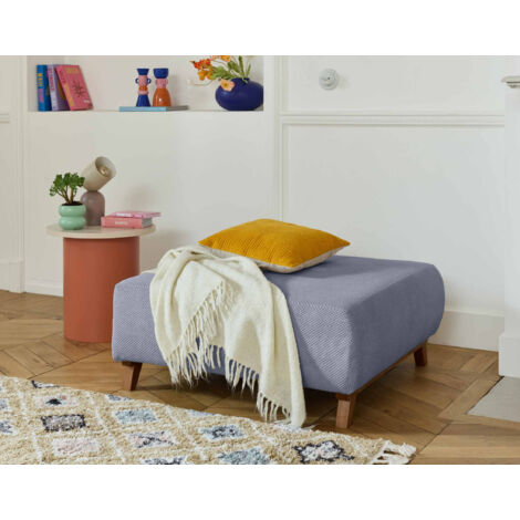 Cristal - modulierbarer hocker - 95 cm - aus strukturiertem samt - graublau