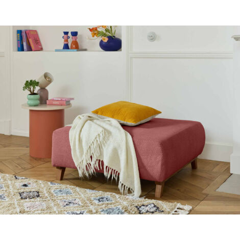 Cristal - modulierbarer hocker - 95 cm - aus strukturiertem samt - rosa