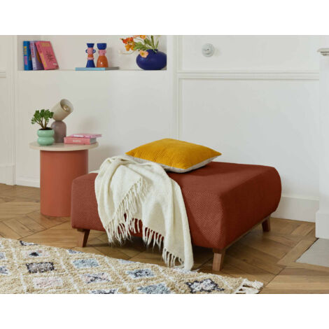 Cristal - modulierbarer hocker - 95 cm - aus strukturiertem samt - terrakotta
