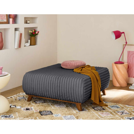 Cristal - modulierbarer hocker - 95 cm - großer geripptem cord - anthrazitgrau