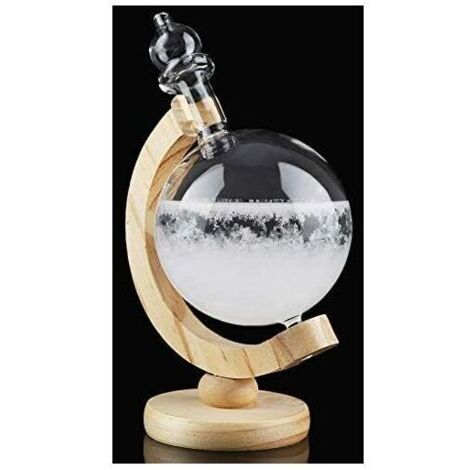 Cristal Prévisions météorologiques Bouteille Souhaitant Boule Creative en Forme de Globe en Forme de Bouteille en Verre Tempête Bureau Station Météo Météo Predictor