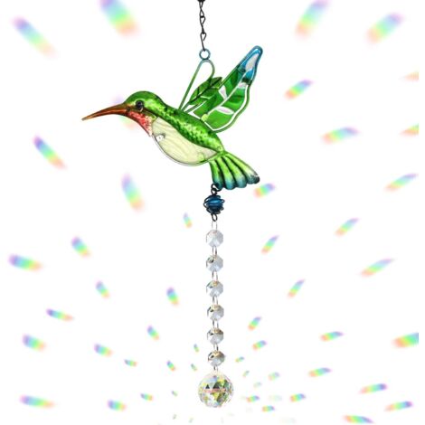 Cristal Suncatcher Colibri Pendentif Suspendu Lustre Prisme Arc-en-Ciel Fabricant Ornement pour Fenêtre Sun Catcher Maison Jardin Décoration