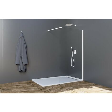 Cristales fijos 8 mm SCREEN WHITE con tratamiento antical - Cristal fijo 68x195 + brazo soporte