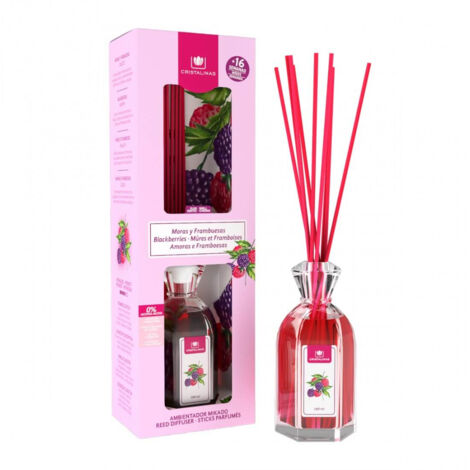 CRISTALINAS  Ambientador Mikado Clásico  Aroma Mora  Calidez  Larga Duración 16 Semanas  180ml  0% Alcohol