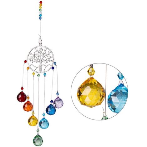 Cristaux colorés attrape-soleil suspendus attrape-soleil lustre lampes lumière pendentif prismes suspendus ornement pour la décoration de la maison