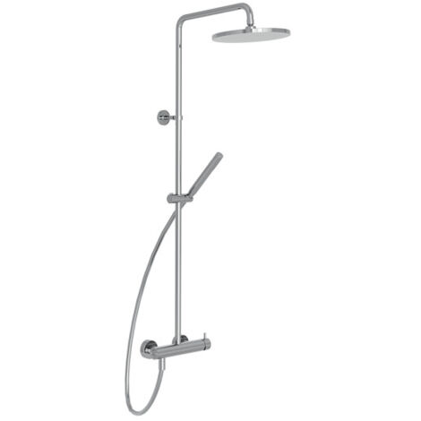 Cristina Ondyna – Colonne de douche mécanique mitigeur chromé – Pomme haute – Jet pluie – Finition métal – Longueur ajustable – TE40951