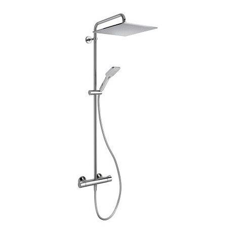 Cristina Ondyna – Colonne de douche thermostatique chromée 30 cm – Flexible 150 cm – 3 jets anticalcaire – TE50051