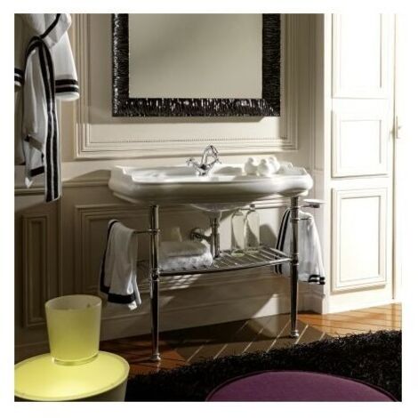 Cristina Ondyna – Lavabo suspendu en céramique 100cm blanc brillant – Configuration monotrou – Trop plein intégré – WPG10509