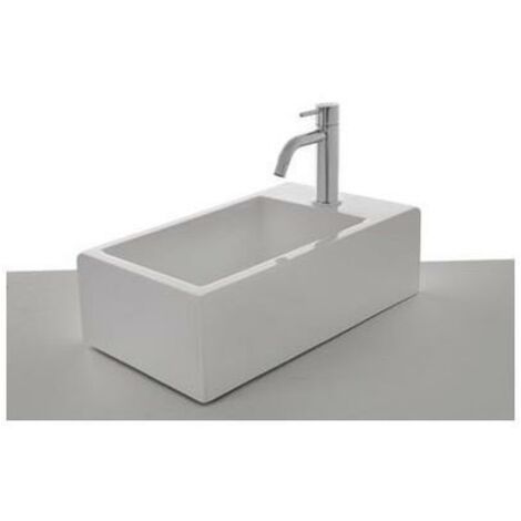 Cristina Ondyna – Lave mains céramique à poser 45 x 25 x 13 cm – Sans trop plein – Blanc brillant – WHX4509