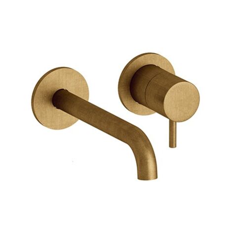 Cristina Ondyna – Mitigeur de lavabo mural 2 trous finition vieux bronze – Bec 18 cm – Fabrication italienne – TV25792