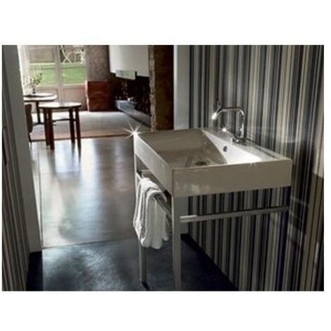 Cristina Ondyna – Lavabo céramique Cento 80x45 cm à poser ou suspendre – Finition émaillée – Monotrou – Trop plein émaillé – WCE8045
