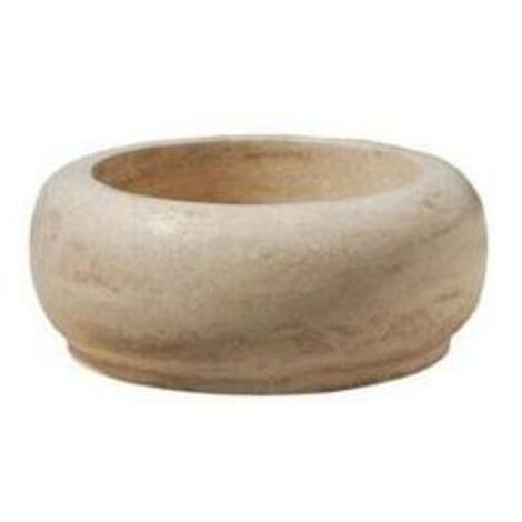 Cristina Ondyna – Vasque à poser en pierre ronde Ø42cm – Hauteur 15cm – Finition travertin naturel poli – Traitement imperméabilisant UR2205