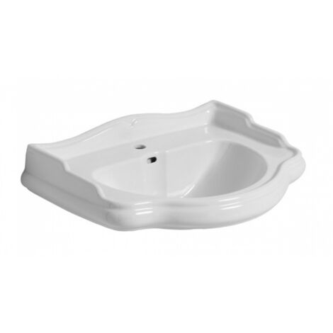 Cristina Ondyna – Lavabo sur colonne céramique 73x54 cm – Percage 3 trous – Finition brillante – WCH7454