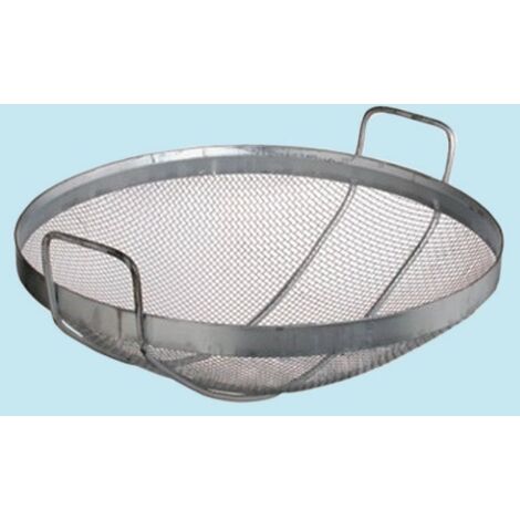 Crivello in ferro zincato a 2 manici - Maglia mm. 4x4