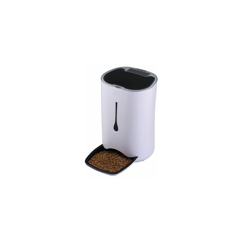 Distributeur Croquettes Chat Chien Automatique - Gamelle Alimentation Animaux - Programmable 4 Repas par Jour - Enregistrement Vocal - 6L