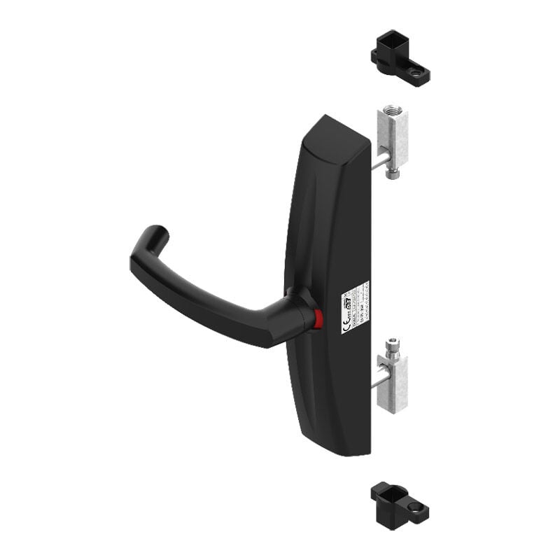 Crémone pompier encastrée à poignée tournante dualis - Finition : Noir RAL9005 mat - la croisee ds