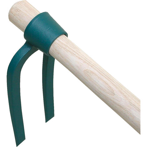 Croc jardin 2 dents plates 23cm – Conception légère pour aération précise – Outil sans manche pour espaces restreints – Forges De Magne