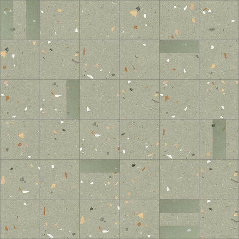 Croccante Eclair Menta - Carrelage Patchwork aspect terrazzo 20x20 cm - Vert