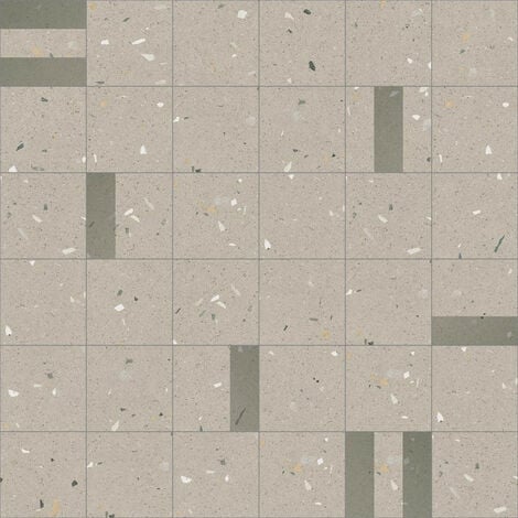 Croccante Eclair Sesamo - Carrelage Patchwork aspect terrazzo 20x20 cm - Marron