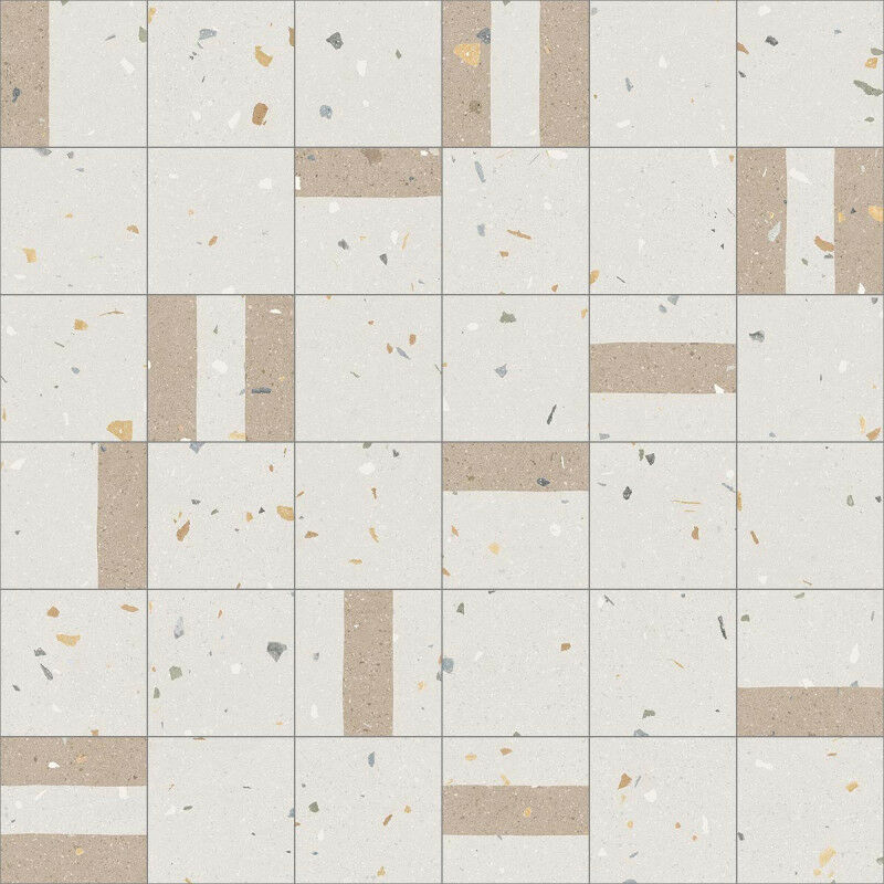 Carrelage sol / mur effet terrazzo 20x20 cm Croccante Granola Avellana (vendu par boite de 1m2)