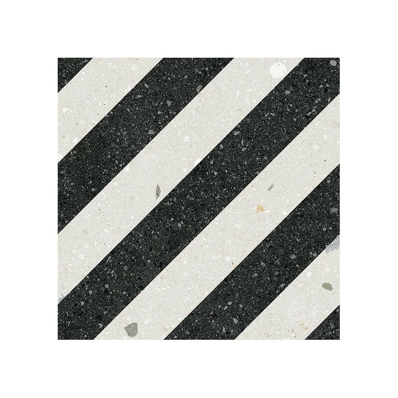 Carrelage sol / mur effet terrazzo 20x20 cm Croccante Pastiera Grafito 5 (vendu par boite de 1m2)