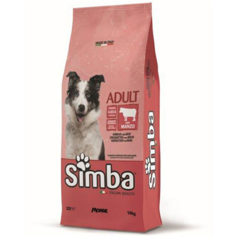 CROCCHETTA CANE MONGE SIMBA 10 KG ADULT MANZO- 1,0 pz