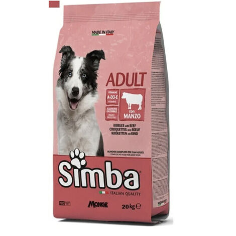 CROCCHETTA CANE MONGE SIMBA 20 KG ADULT MANZO- 1,0 pz