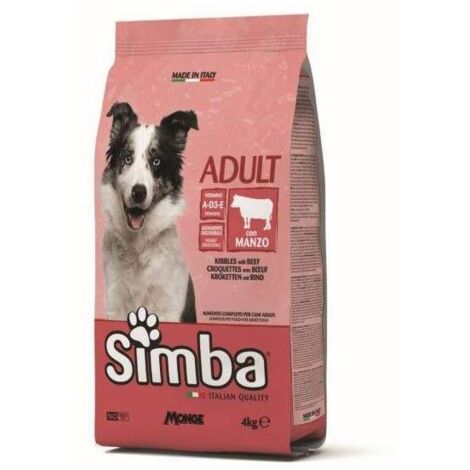 CROCCHETTA CANE MONGE SIMBA  4 KG ADULT MANZO