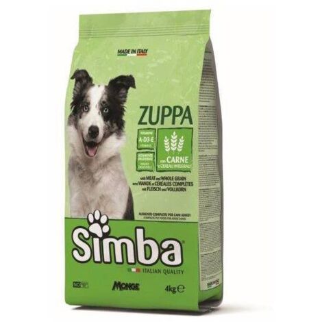 CROCCHETTA CANE MONGE SIMBA  4 KG ZUPPA CARNE E CEREALI
