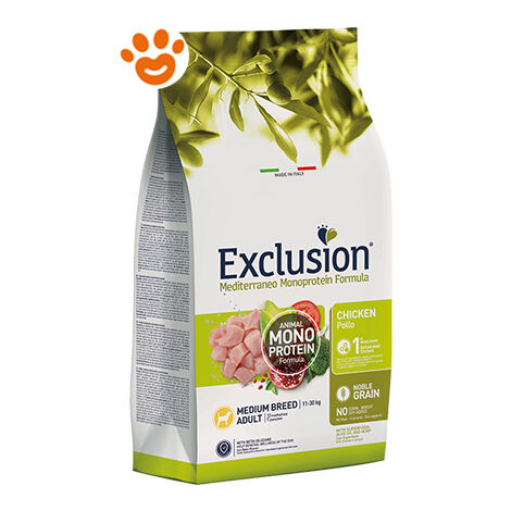 Crocchette Cane Mediterraneo Noble Grain Adult Medium Pollo 3 kg Exclusion