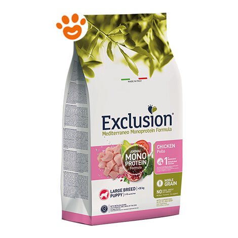 Crocchette Cane Mediterraneo Noble Grain Puppy Large Pollo 12 kg Exclusion
