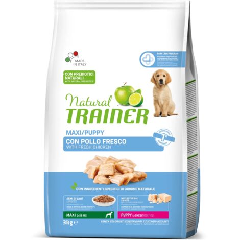 Crocchette Cane Puppy Maxi Pollo 3-12 Kg Natural Trainer - size 3 Kg
