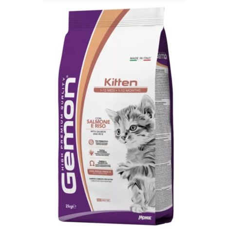 Crocchette Gatto Gemon Kitten Salmone Riso 2 kg