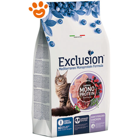 Crocchette Gatto Noblegrain - Adult Giant Sterilised Pollo 1,5 kg Exclusion