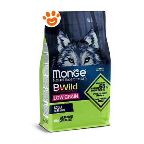 CROCCHETTE PER CANI ADULTI BWILD LOW GRAIN 12KG CINGHIALE MONGE