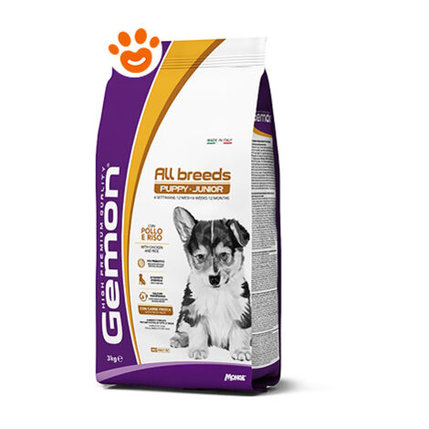 CROCCHETTE PER CANI CUCCIOLI DI TAGLIA MEDIA GEMON 15KG POLLO E RISO