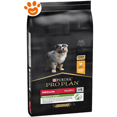 crocchette per cani purina "pro plan" cucciolo di taglia media con pollo healthy start 3 kg