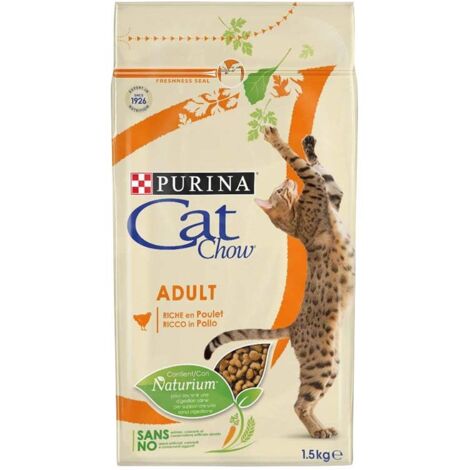 crocchette per gatto adulto "cat chow" al pollo, 1,5 kg - purina
