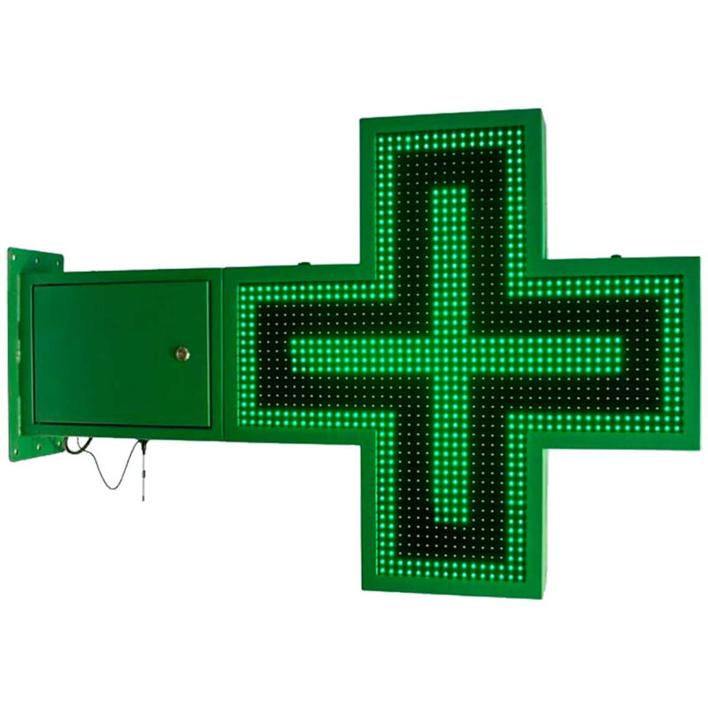 Image of Croce led farmacia monocolore verde programmabile P16 - Esterno