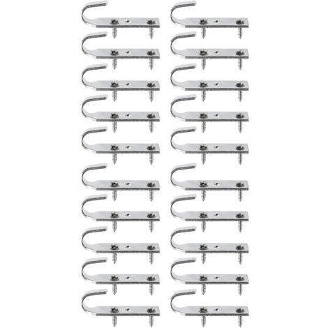 Crochet + 2 Vis - Pour fixation bâche couverture piscine Hors Sol bois- Inox - Lot de 20 pièces - POOLCO
