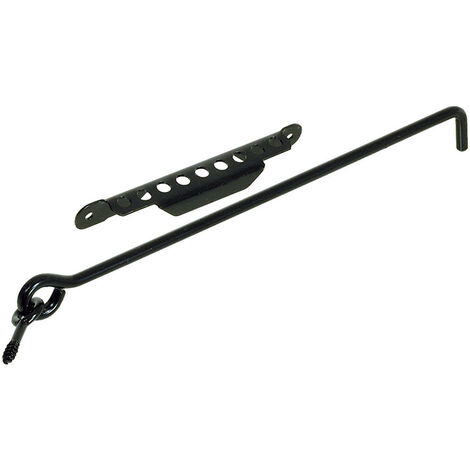 Crochet à crémaillère de volet 350mm – Finition noir – Système verrou-clic pour sécurité renforcée – Résistant à la corrosion – JM