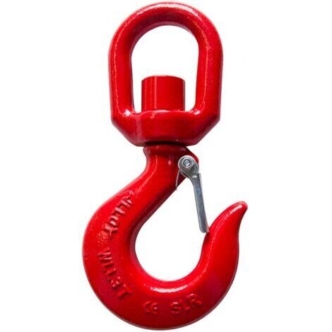 Crochet à œillet pivotant, 1 tonne en alliage d'acier forgé Accessoires forgés Anse pivotante Crochet à œillet (rouge)